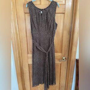 Talbots Brown Silk Dress with White Polka Dots